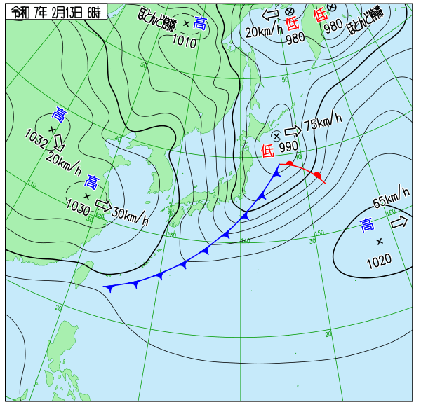 2.13天気図